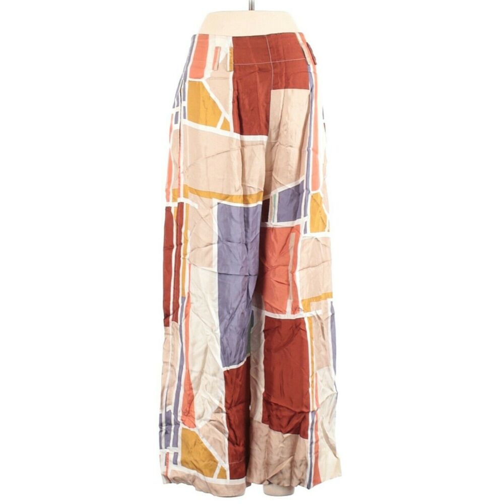 WHERE MOUNTAINS MEET Haven trouser silky geo print cropped wide leg pants Size 0 - Picture 5 of 6